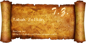 Tabak Zoltán névjegykártya