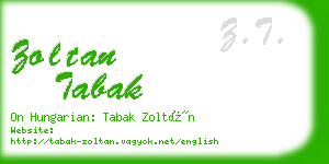 zoltan tabak business card